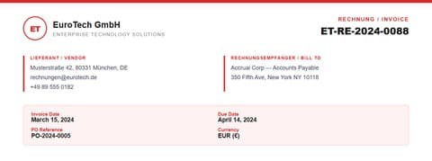 Foreign Currency Invoice